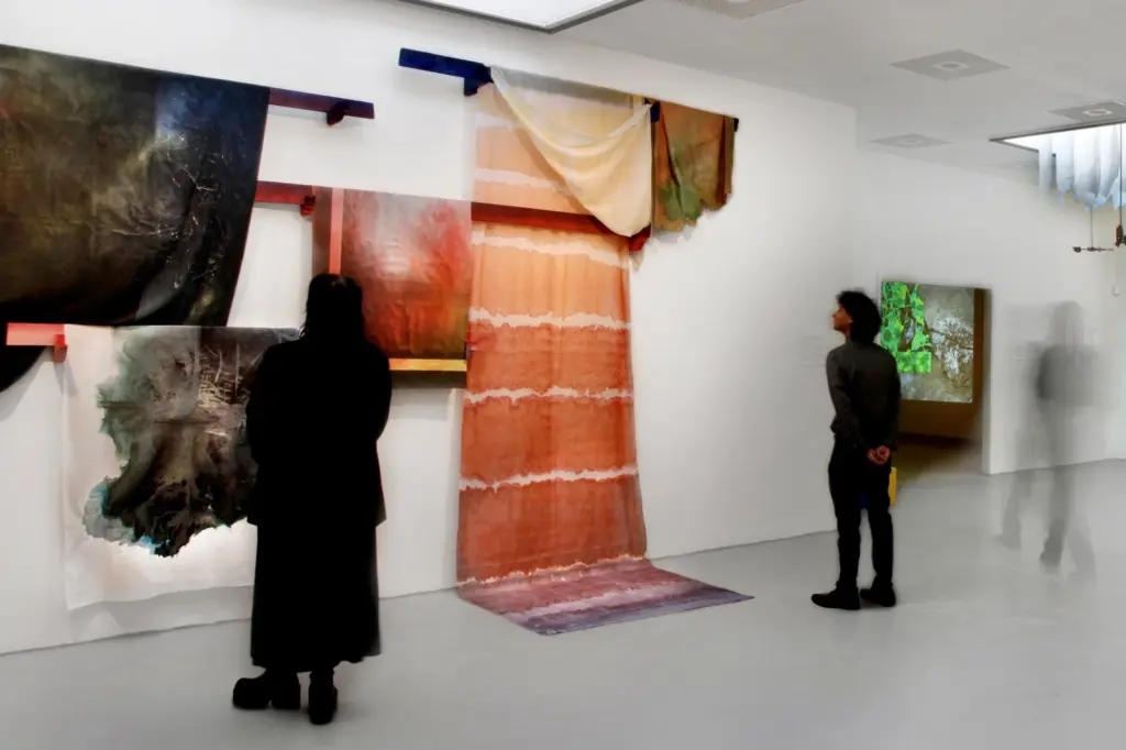 Art installation photograph in WNMU's McCray gallery of work by artist in residence, Elizabeth Gerdeman.